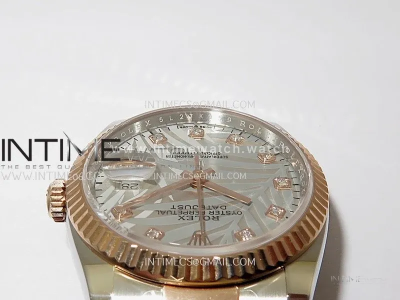 DateJust 126233 36mm 904L SS/RG ONE Factory 1:1 Best Edition Silver Leaves Dial Diamond Marker On Oyster Bracelet DD3235