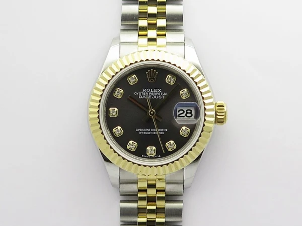 Datejust 28mm 279173 SS/YG BP Best Edition Gray Crystals Markers Dial on SS/YG Jubilee Bracelet ETA2671