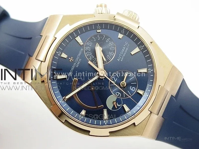Overseas Dual Time Power Reserve RG TWA Best Edition Blue Dial on Blue Rubber Strap A1222