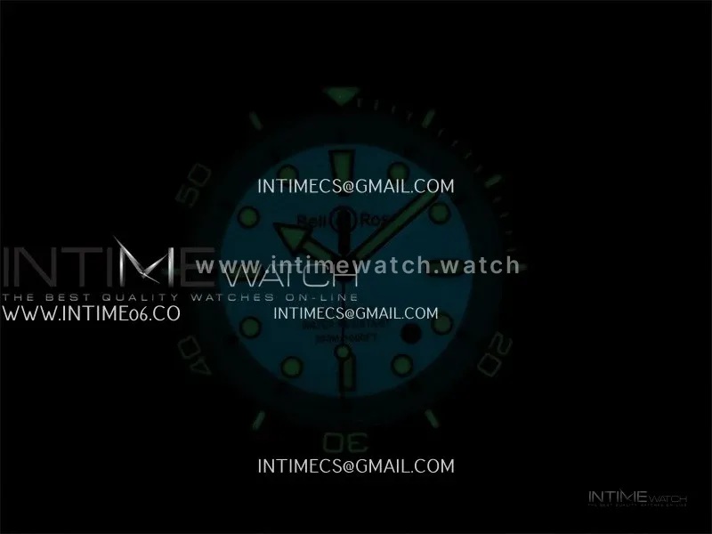 Instruments BR03A Ceramic M+F 1:1 Best Edition Pale Blue Lumed Dial on Rubber Strap MIYOTA 9015 (Free Leather Straps)