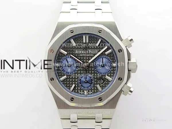 Royal Oak Chrono 26331ST SS IPF 1:1 Best Edition Black Dial Blue subdial on SS Bracelet A7750