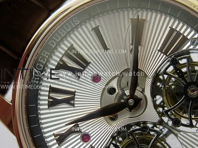 Hommage RG YSF Silver Dial On Black Croco Leather Strap Double Tourbillon
