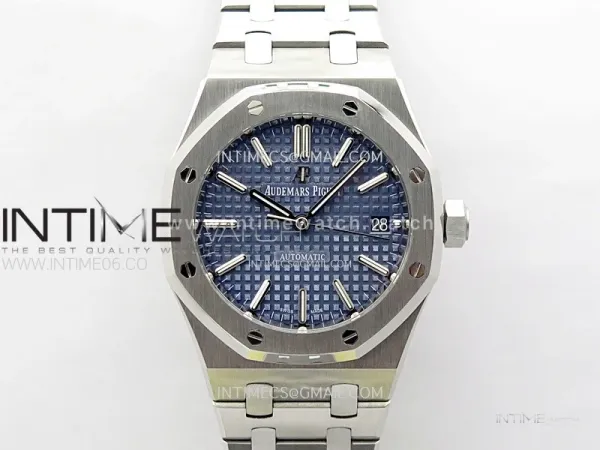 Royal Oak 37mm 15450 SS IPF 1:1 Best Edition Blue Dial on SS Bracelet SA3120 Super Clone