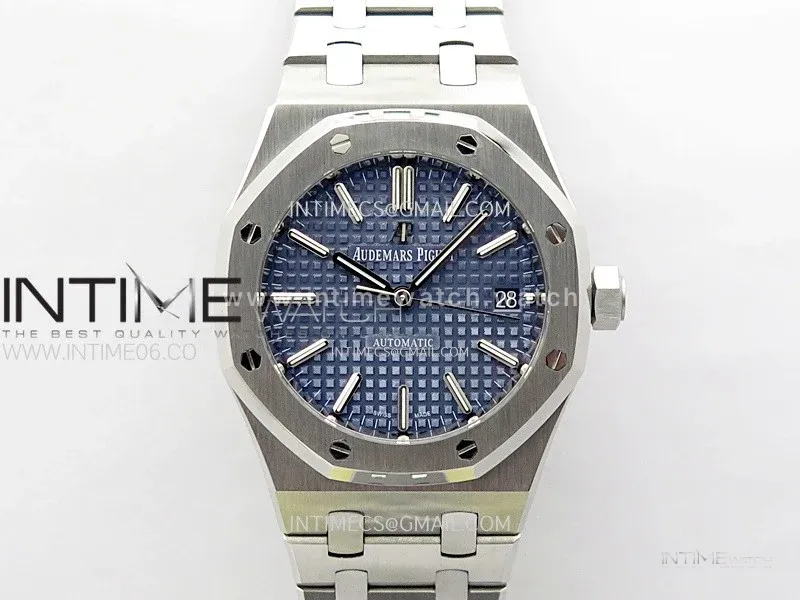 Royal Oak 37mm 15450 SS IPF 1:1 Best Edition Blue Dial on SS Bracelet SA3120 Super Clone