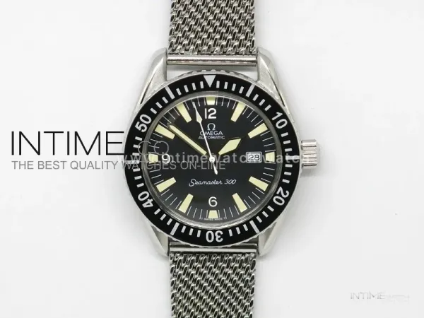 Omega Vintage Seamaster 300 Date SS/ME Blk A-2836