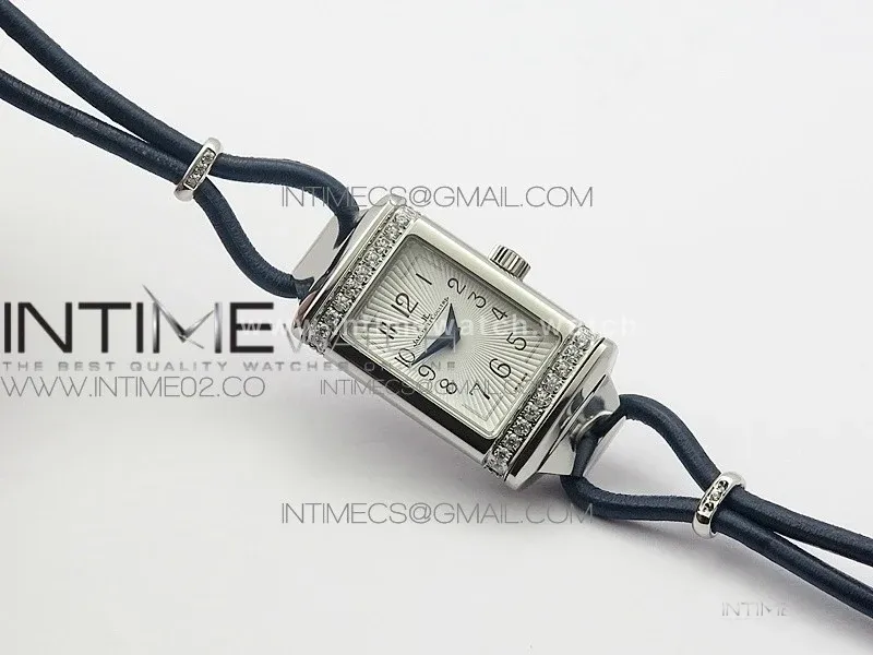Reverso Ultra Thin Duoface SS SWF White Dial on Line Blue Leather Strap Ronda Quartz