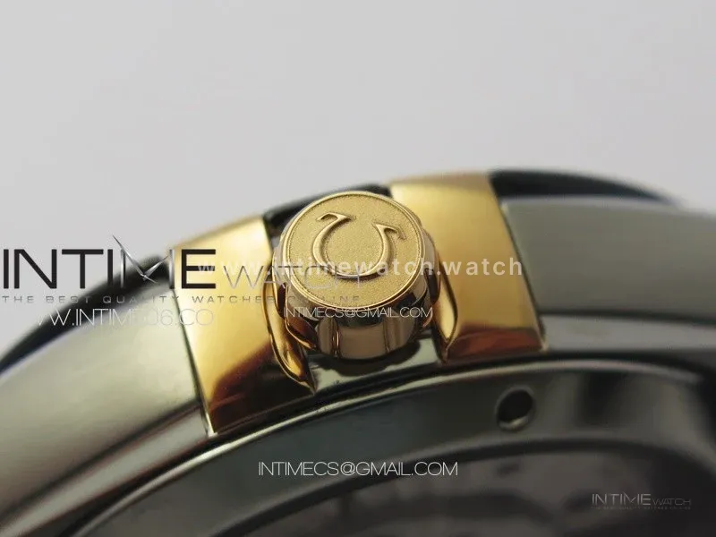 Constellation 41mm RG/Black Ceramic Bezel VSF 1:1 Best Edition Silver Dial on Black Gummy Strap A8900
