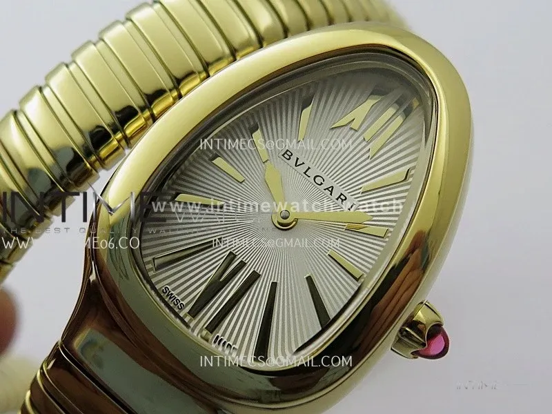 Serpenti 35mm YG BVF 1:1 Best Edition Silver Dial on YG Bracelet Ronda Quartz