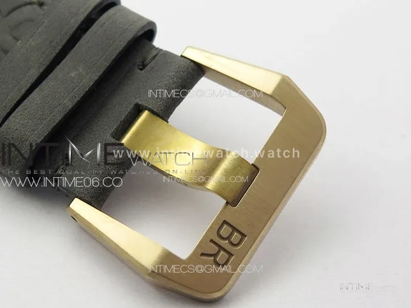 BR 03-92 Diver Ceramic Bezel Bronze B12 1:1 Best Edition Green Dial on Gray Leather Strap A2824 (Free Rubber Strap)