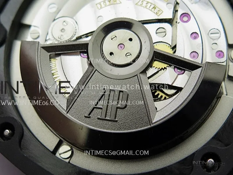 Royal Oak Offshore 44mm Carbon JF 1:1 Best Edition Dark Black Dial On Black Rubber Strap A3126