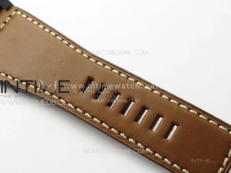 BR 03-92 Real Ceramic 1:1 Best Edition Black Dial Green Markers on Brown Leather Strap MIYOTA 9015
