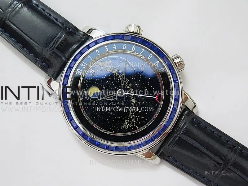 Grand Complications 6104 11P-010 SS PPF 1:1 Blue T Dia Blue Dial On Blue Leather Strap Super Clone Asian 240