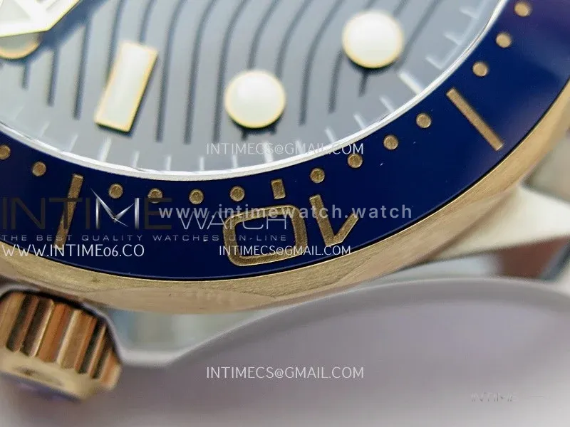 Seamaster Diver 300M Blue Ceramic Bezel SS/RG V4 VSF 1:1 Best Edition Blue Dial On SS/RG Bracelet Super Clone Asian 8800