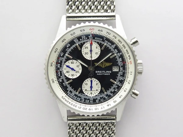 Navitimer 41mm SS B50 Best Edition SS Black Dial Stick Markers on SS Bracelet A7750
