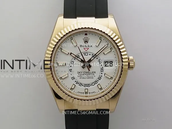 Sky-Dweller 336235 Gain Weight RG ZF 1:1 Best Edition White Dial On Oysterflex Rubber Strap Asian 2824