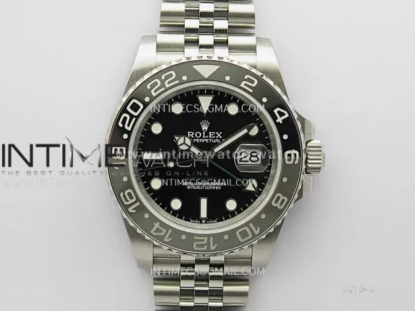 GMT-Master II 126710 GRNR Black/Gray V2 904L SS QF 1:1 Best Edition Black Dial On Jubilee Bracelet SH3285 CHS
