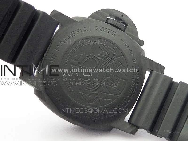 PAM979 Carbotech VSF 1:1 Best Edition Carbon Dial on Rubber Strap P.9010 Clone (Free Leather Strap)