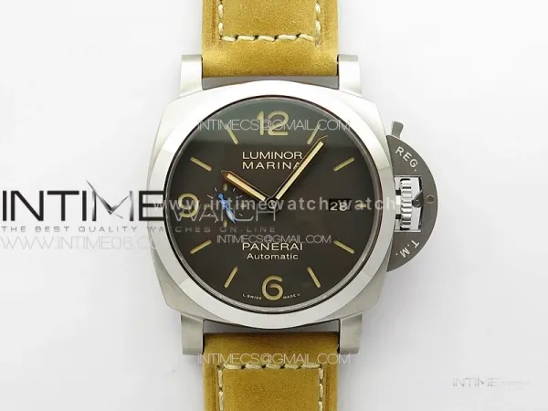PAM1351 Ti TTF 1:1 Best Edition on Brown Leather Strap P9010