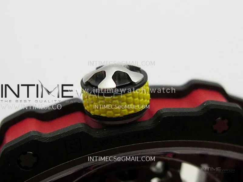 RM67-02 Alexander Black NTPT Umi Office 1:1 Beat Edition Black/Red/Yellow Skeleton Dial On Red Nylon Strap CRMA7 Clone V2