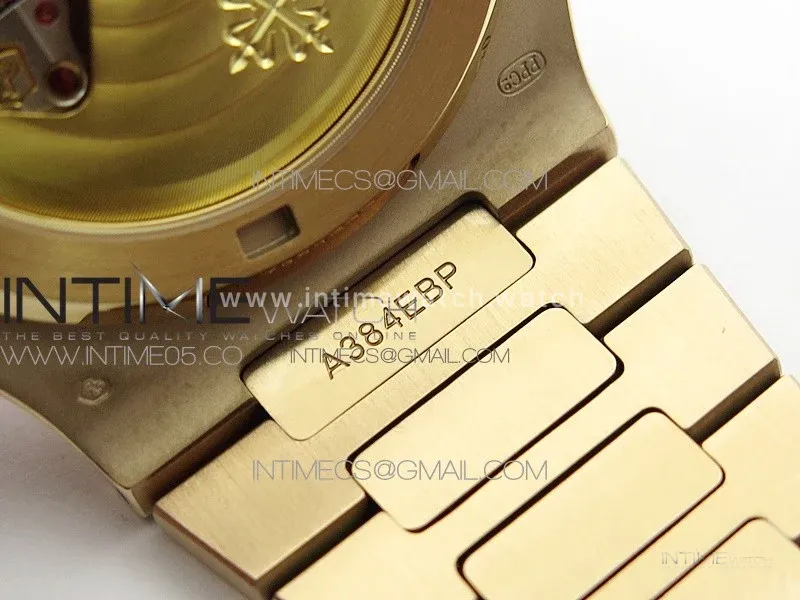 Nautilus 5711/1R Crystal Bezel PPF V4 1:1 Best Edition Brown Textured Dial on RG Bracelet 324CS