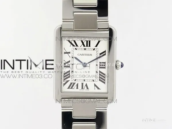 Tank Solo Ladies 28mm SS K11F 1:1 Best Edition White Dial on SS Bracelet Ronda Quartz