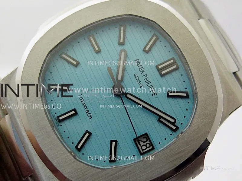 Nautilus 5711/1A-018 PPF 1:1 Best Edition Tiffany Blue Textured Dial on SS Bracelet Super Clone 26-330 V5