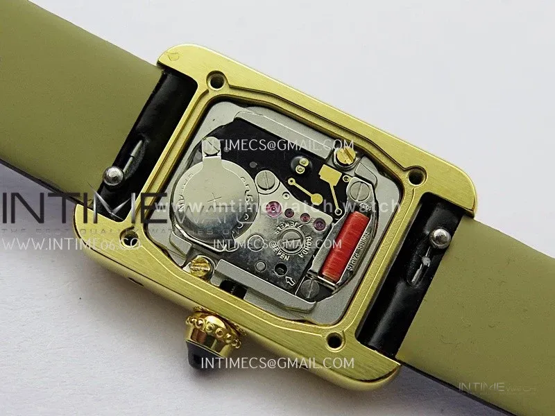 Tank Must Mini 16.5mm YG 8848F 1:1 Best Edition White Dial On Black Leather Strap Ronda Quartz