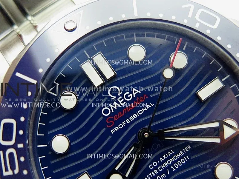 Seamaster Diver 300M Blue Ceramic Bezel Free Sprung ORF 1:1 Blue Dial On SS Bracelet Asian Super Clone 8800