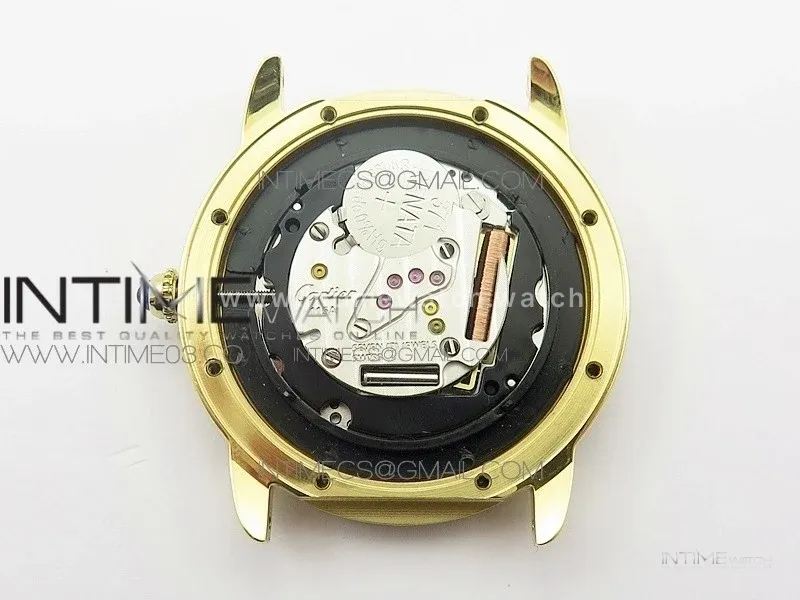 Ronde Solo de Cartier 36mm K11 YG 1:1 Best Edition White Dial on Black croco leather strap Ronda Quartz