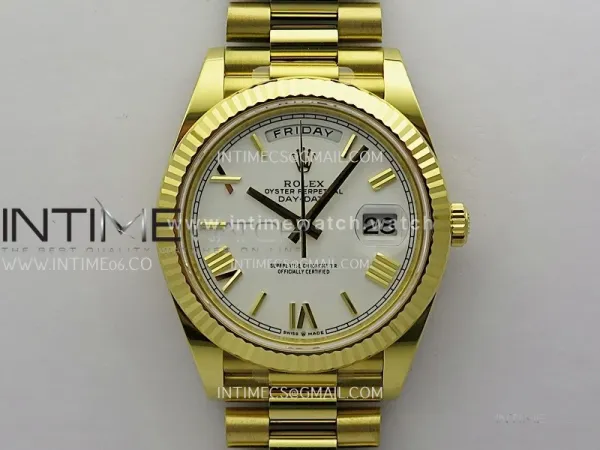 Day Date 40 YG 228238 THBF 1:1 Gain Weight Best Edition White Dial Roman Marker on President Bracelet VR3255 V3