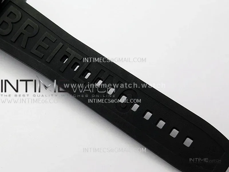 SuperOcean Automatic 46mm DLC TF 1:1 Best Edition Black Dial on Black Rubber Strap A2824