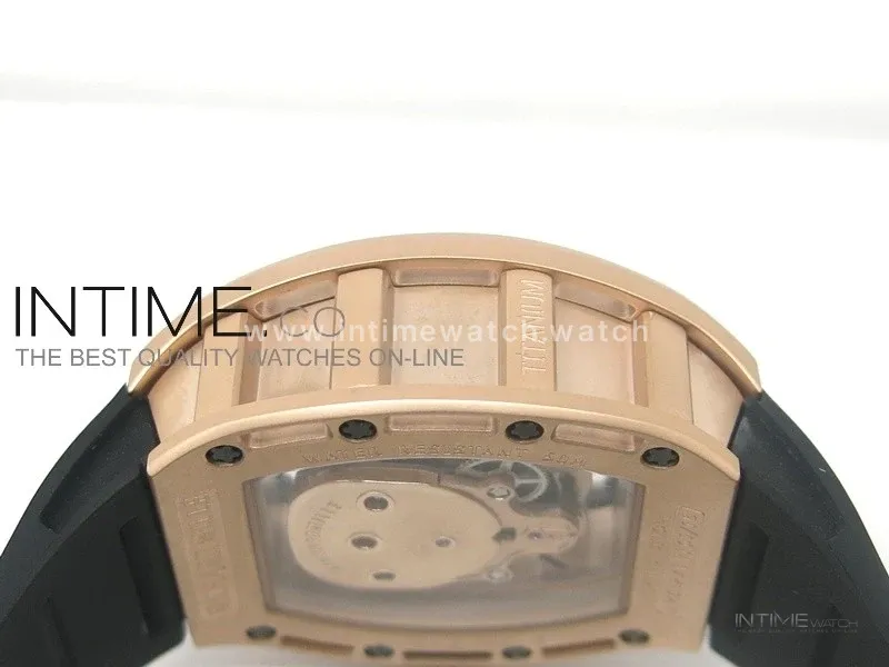 RICHARD MILLE Gold Dial RG A23J on Black Rubber Strap