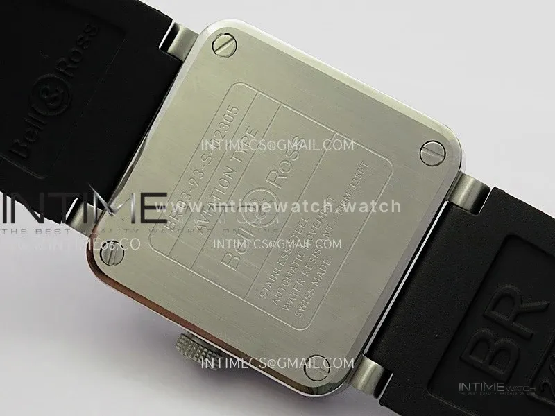 BR03 GMT Compass Blue/Black Bezel SS B12 Best Edition Black Dial 42mm On Black Rubber Strap A2836 (Free Nylon Strap)