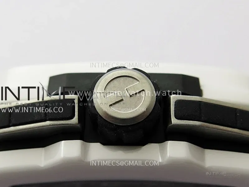 Square Bang Unico 42mm White Ceramic BBF 1:1 Best Edition Skeleton Dial on White Rubber Strap A1280