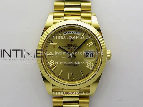 Day Date 40 YG 228238 THBF 1:1 Gain Weight Best Edition Gold Dial Roman Marker on President Bracelet VR3255 V3
