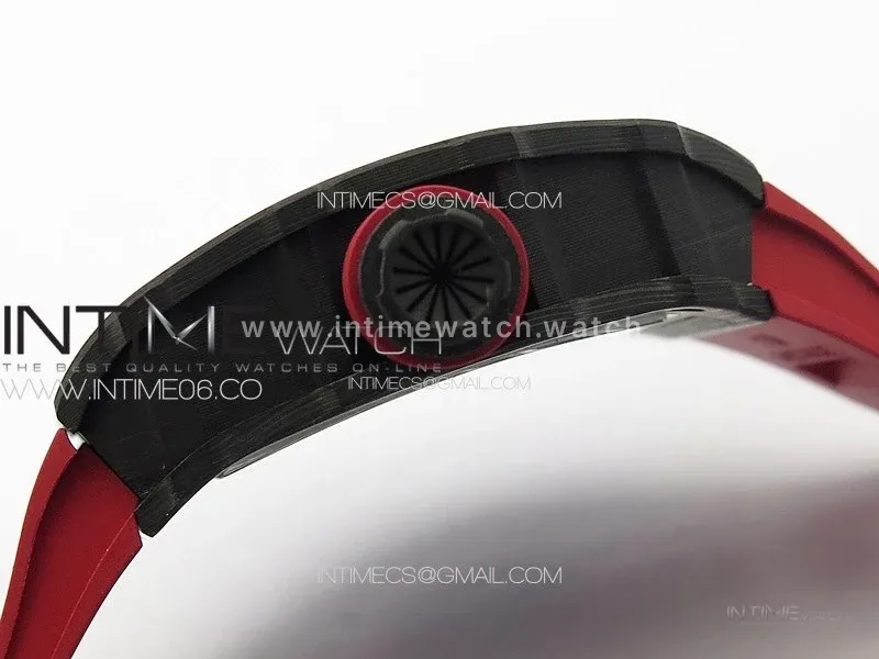 RM 035-02 Rafael Nadal NTPT Carbon on Red Rubber Strap
