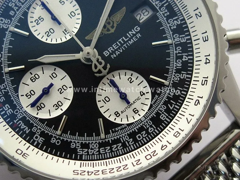 Navitimer 41mm SS B50 Best Edition SS Black Dial Stick Markers on SS Bracelet A7750