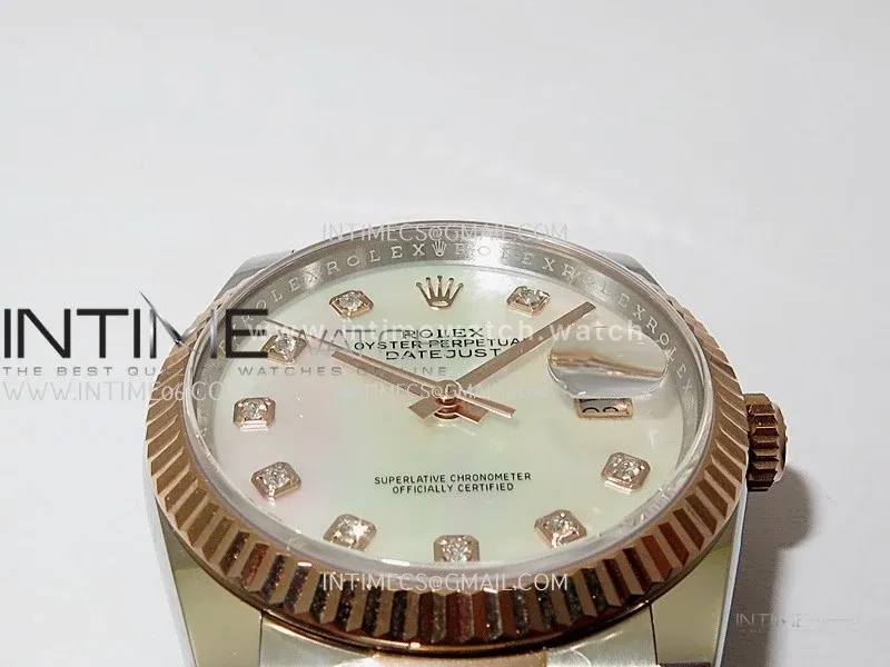 DateJust 126233 36mm 904L SS/RG ONE Factory 1:1 Best Edition White MOP Dial Diamond Marker On Oyster Bracelet DD3235
