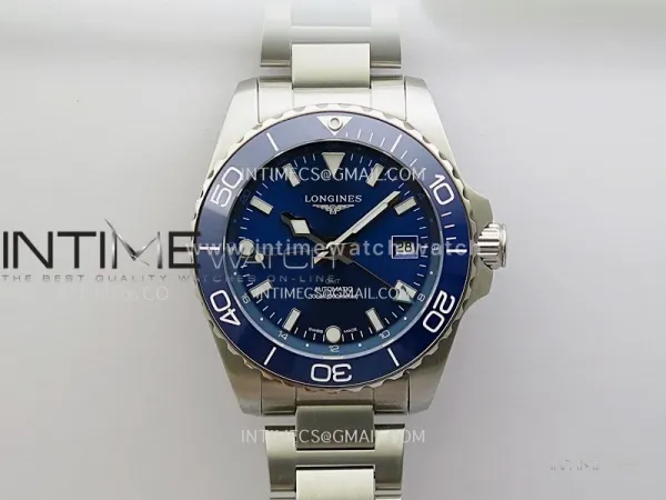 Hydroconquest L3.790.4 43mm SS Blue Ceramic Bezel ETC 1:1 Best Edition Blue Dial on SS Bracelet A2836