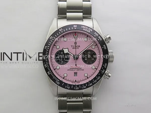 Black Bay Chrono SS TWF 1:1 Best Edition Pink Dial on SS Bracelet A7750