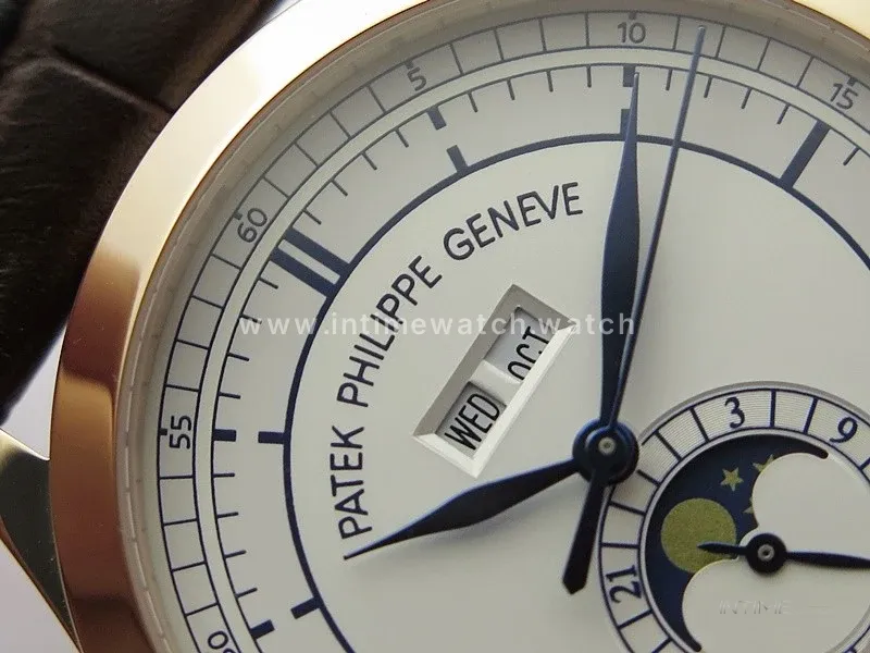 Annual Calendar Complications 5396 RG GRF Best Edition White dial Blue Markers on Brown leather strap A324
