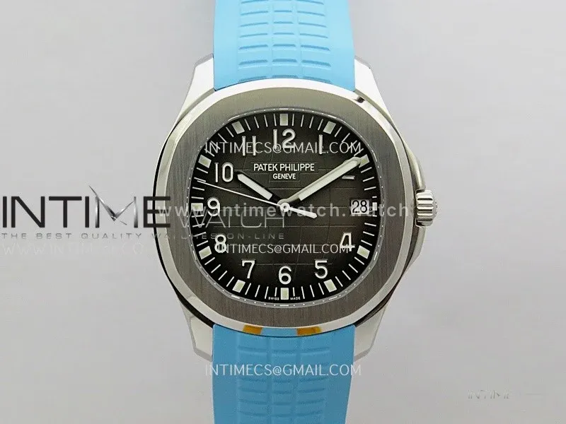 Aquanaut 5167 SS DDF 1:1 Best Edition Black Dial On Blue Rubber Strap Super Clone DD324