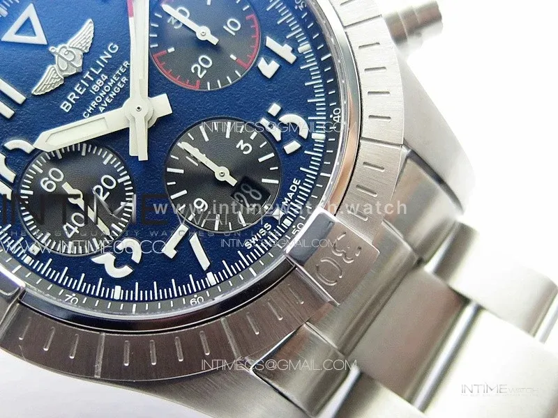 Avenger Chrono SS 369 Subdial B50 Blue Dial on SS Bracelet A7750