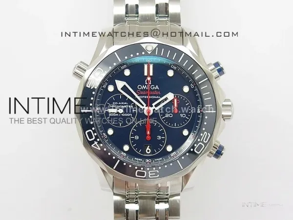 Seamaster 300m Diver SS Blue Dial Blue Bezel on SS Bracelet A7750
