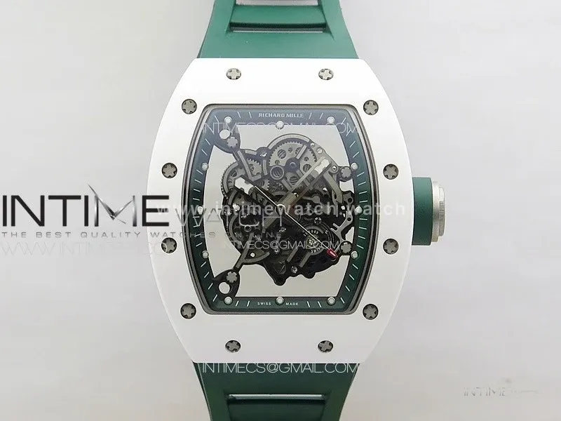 RM055 Real Ceramic Case KUF Best Edition Green Crown on Green Rubber Strap MIYOTA8215