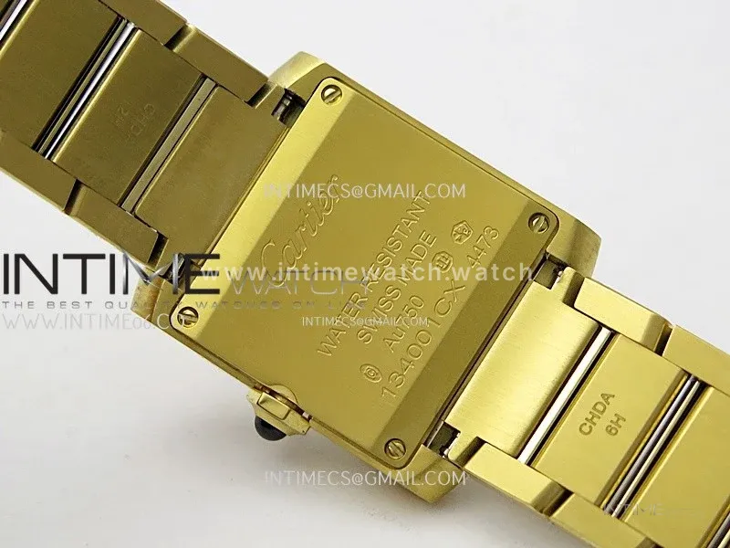 Tank Francaise Ladies 21.2mm YG 8848F 1:1 Best Edition Silver Dial on YG Bracelet Ronda Quartz