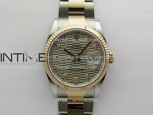 DateJust 126233 36mm 904L SS/RG ONE Factory 1:1 Best Edition Silver Fluted Dial Diamond Marker On Oyster Bracelet DD3235
