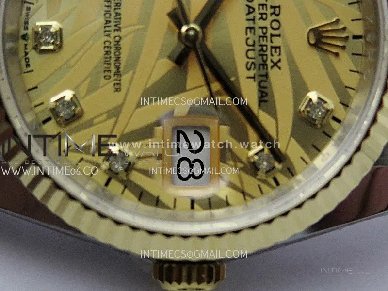 DateJust 126233 36mm 904L SS/YG ONE Factory 1:1 Best Edition Gold Leaves Dial Diamond Marker On Jubilee Bracelet DD3235