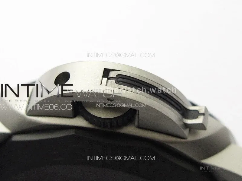 PAM1122 SS/DLC TTF 1:1 Best Edition Gray Dial on Black/Blue Leather Strap P9010