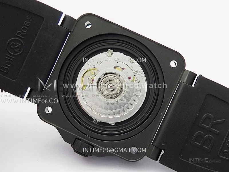 Instruments BR03A Ceramic M+F 1:1 Best Edition Pale Blue Lumed Dial on Rubber Strap MIYOTA 9015 (Free Leather Straps)
